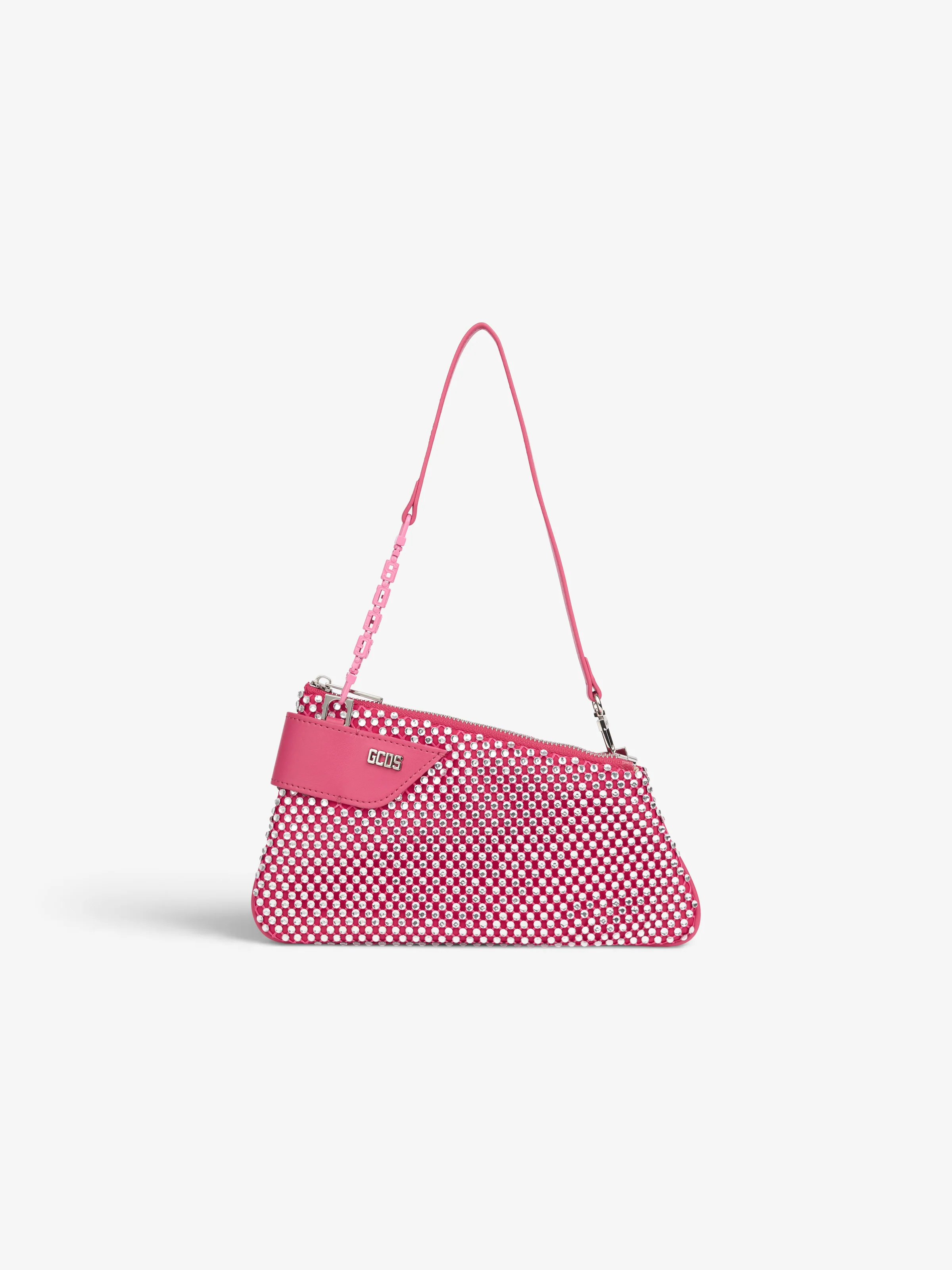 Borsa Comma Notte in mesh con Strass