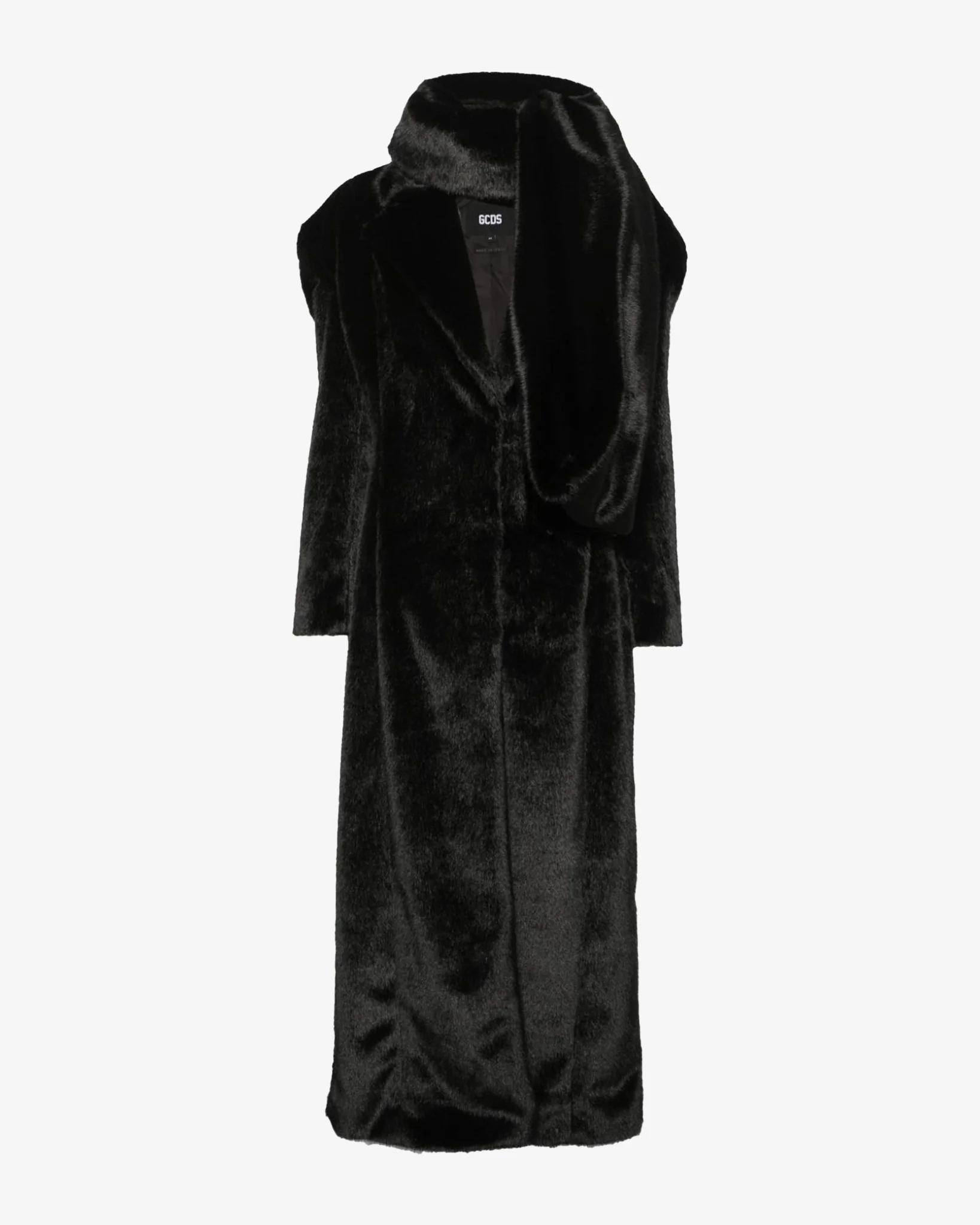 Cappotto lungo con collo in pelliccia