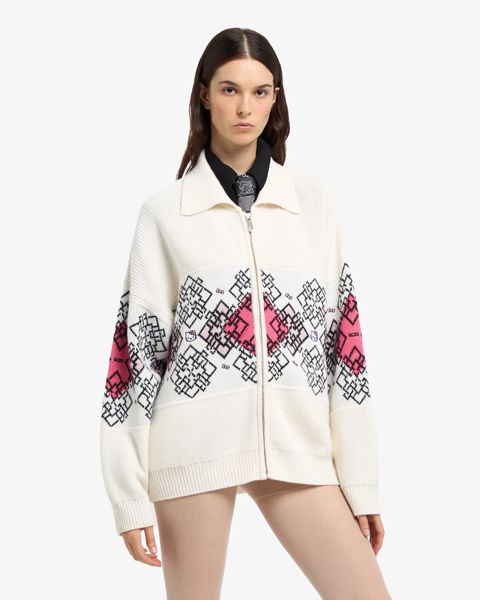 Cardigan con zip intera a rombi Hello Kitty - Image 4