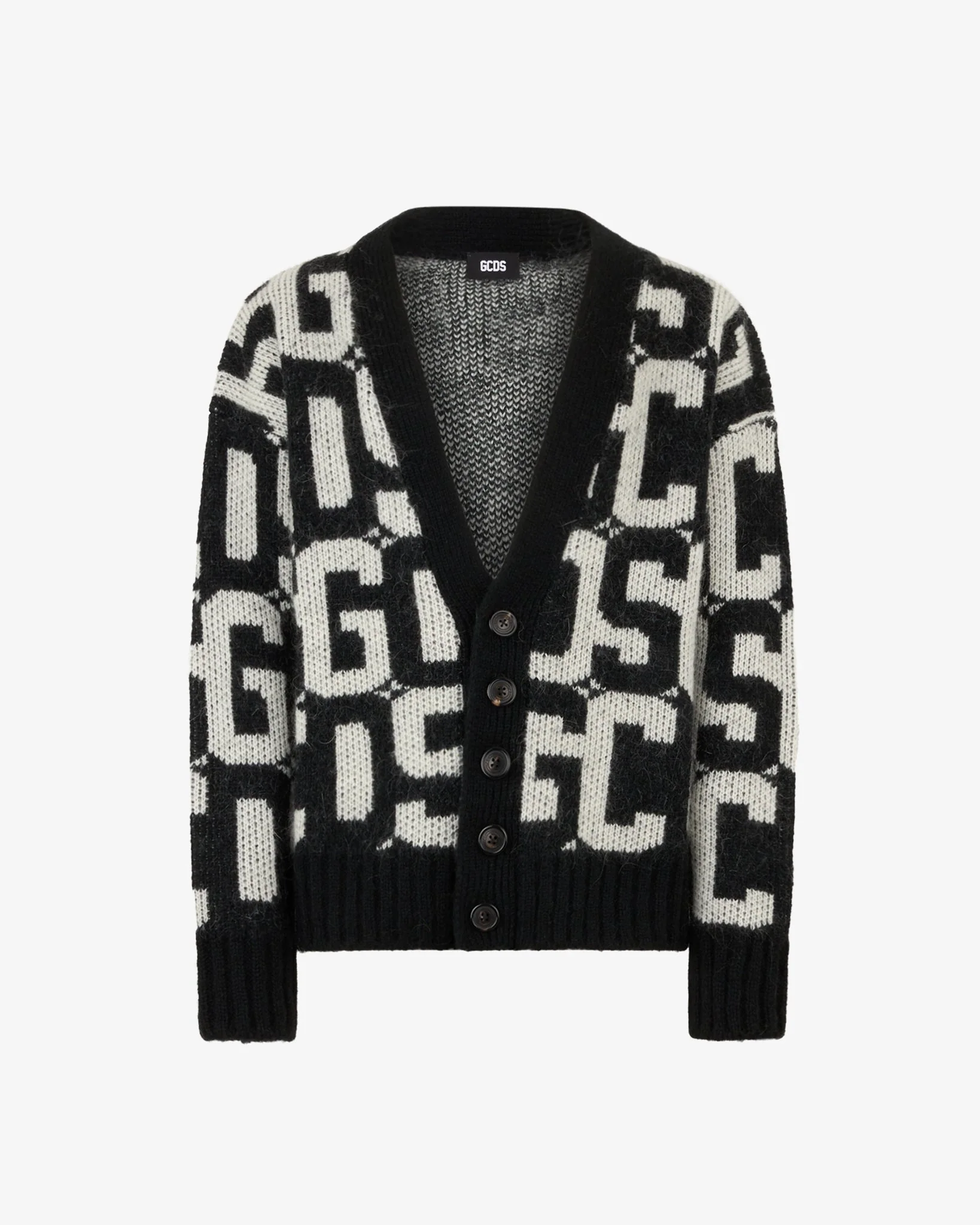 Cardigan monogram con bottoni