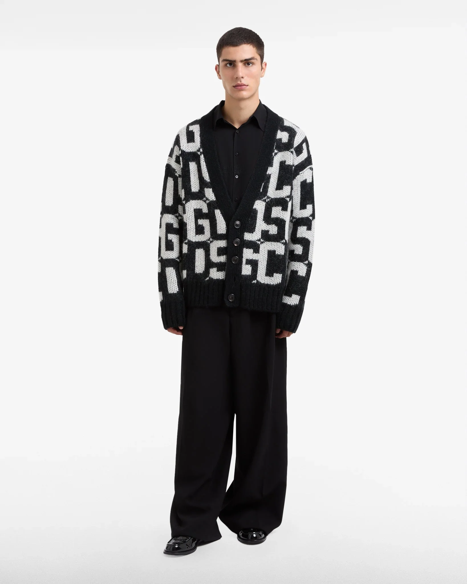 Cardigan monogram con bottoni - Image 2