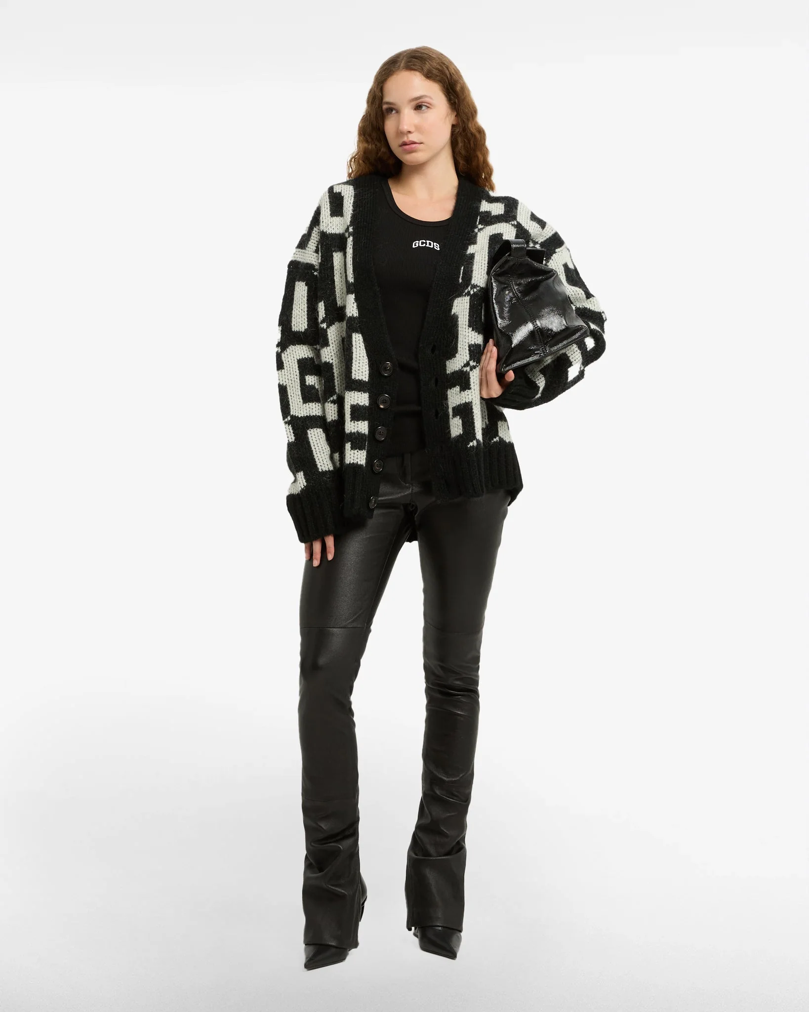 Cardigan monogram con bottoni - Image 3