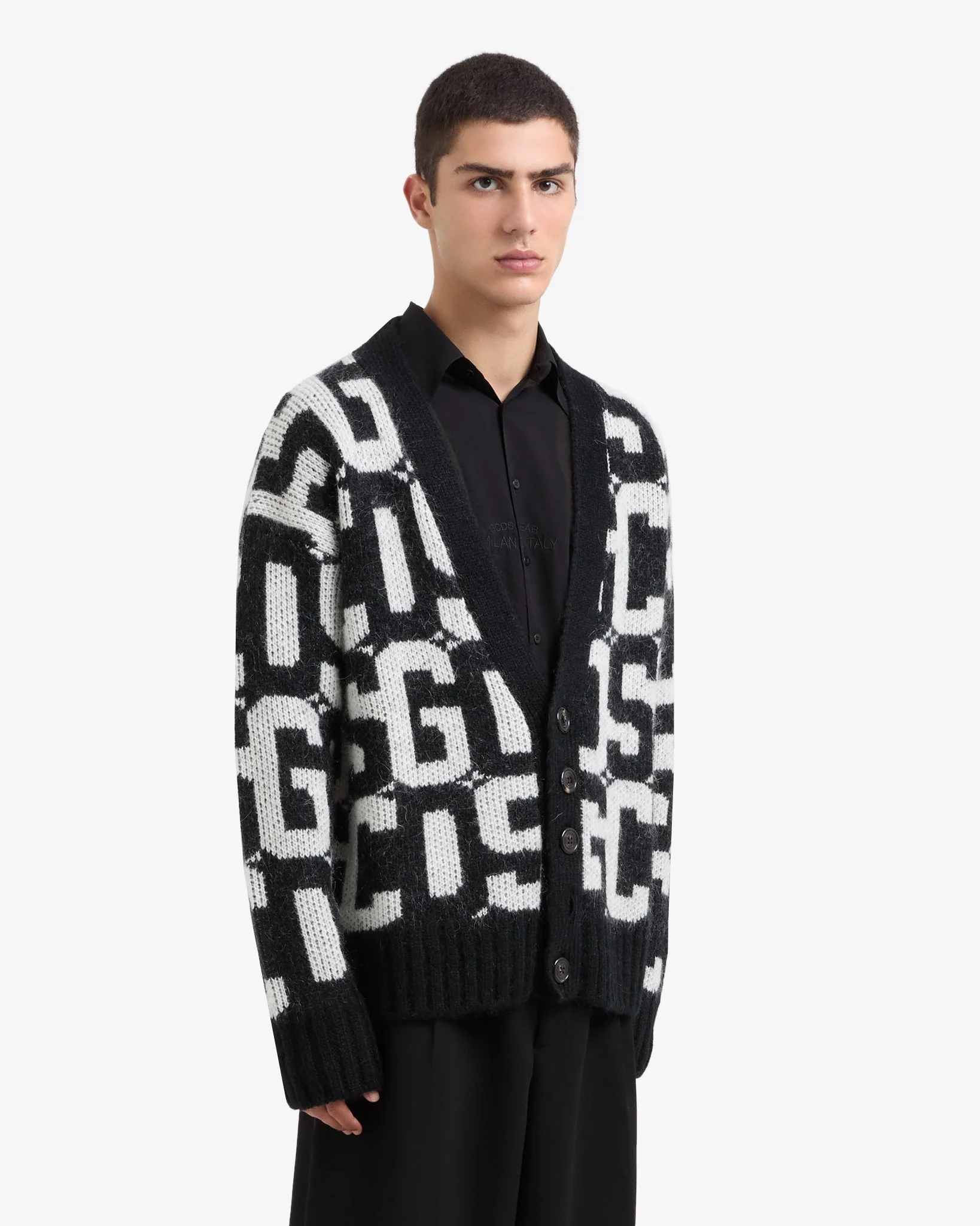 Cardigan monogram con bottoni - Image 4