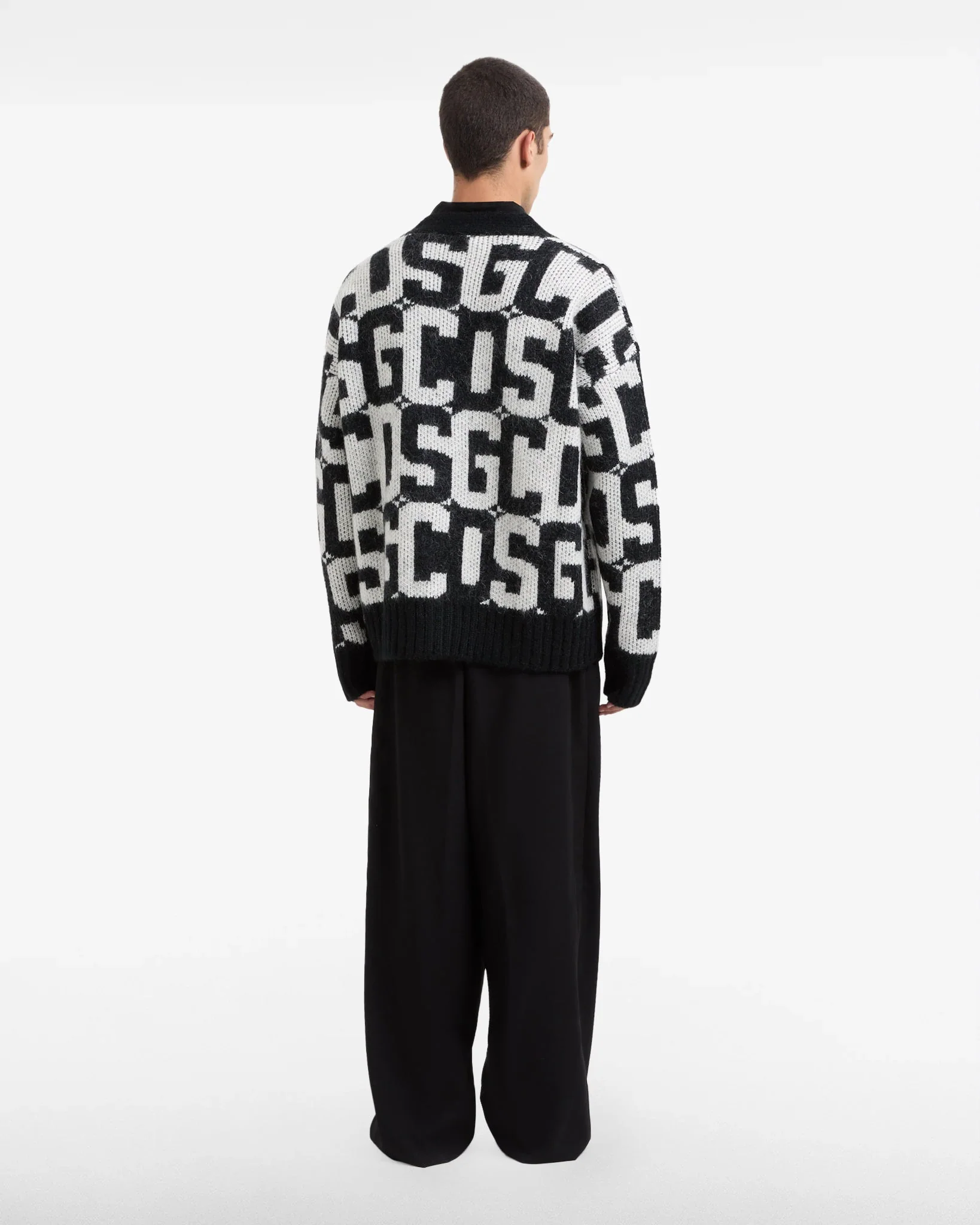 Cardigan monogram con bottoni - Image 5