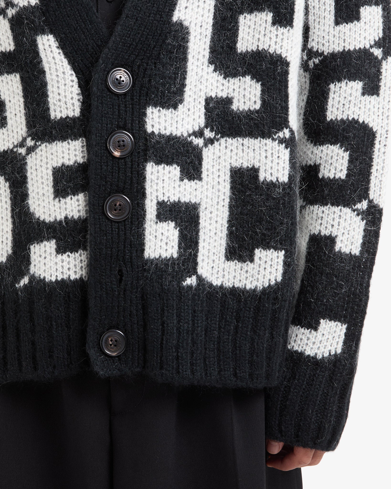 Cardigan monogram con bottoni - Image 6