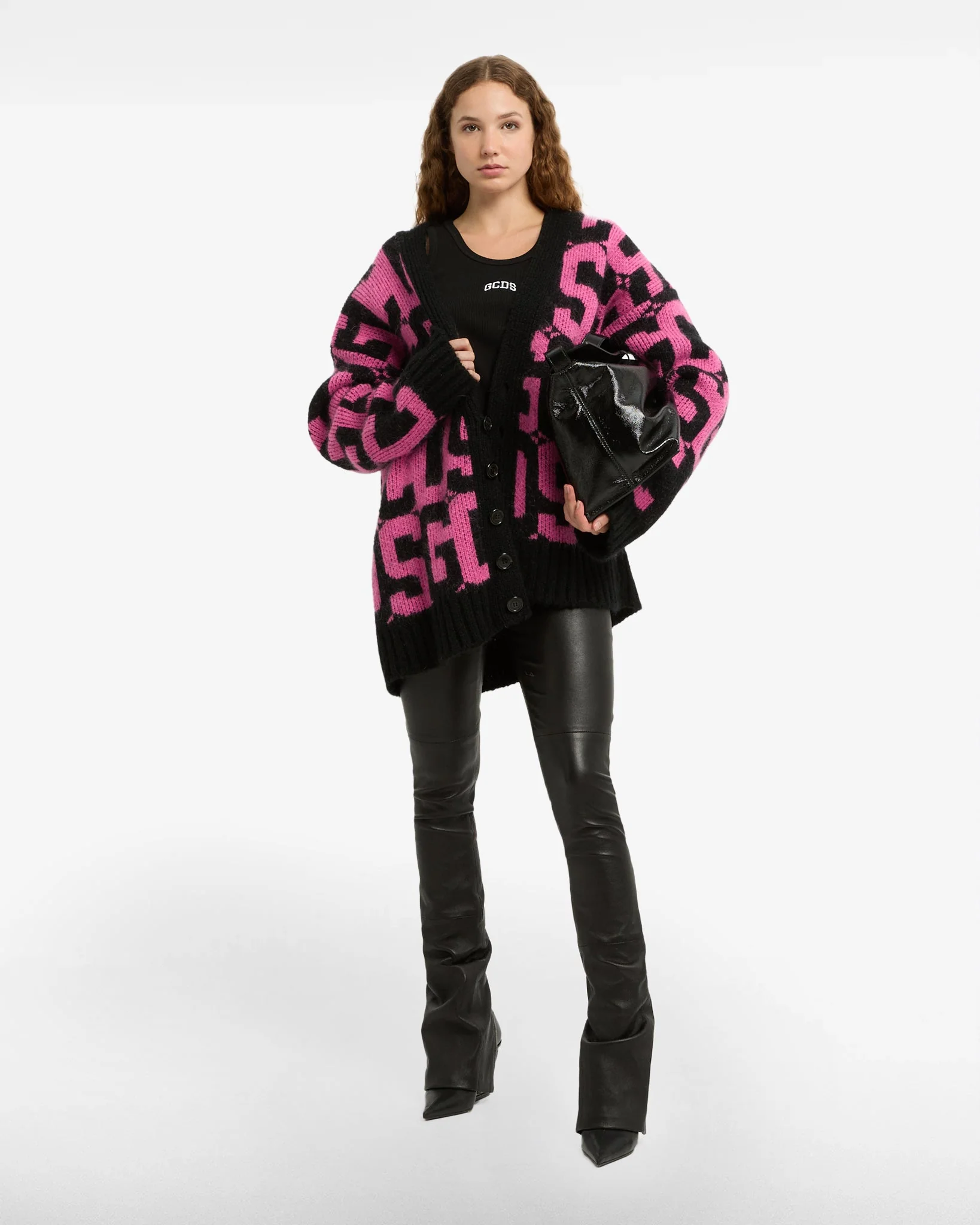 Cardigan monogram con bottoni - Image 3