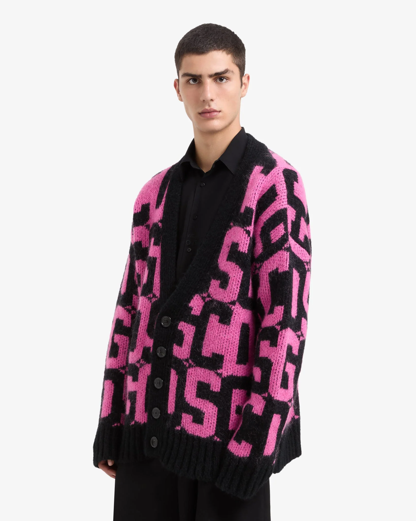 Cardigan monogram con bottoni - Image 4