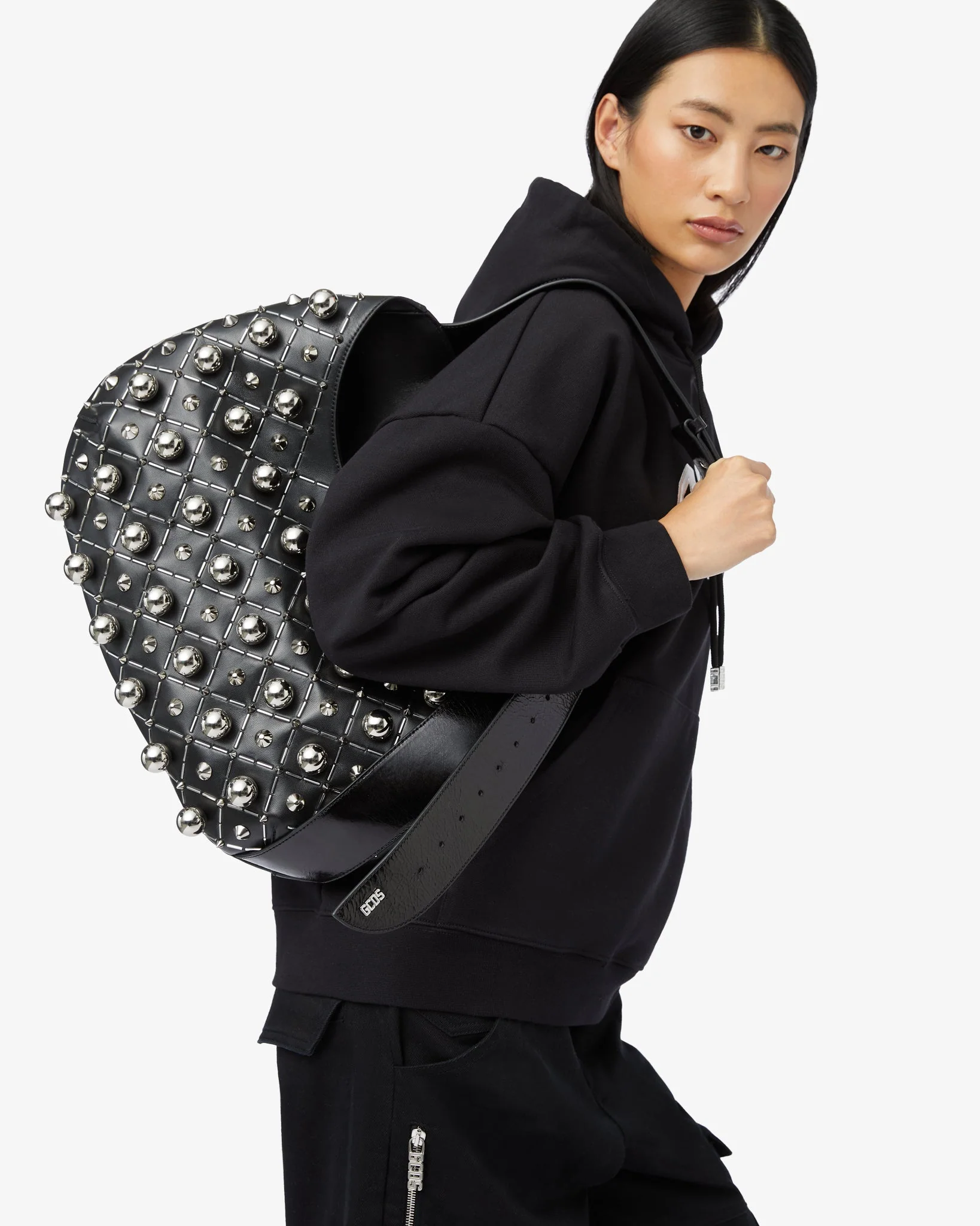 Comma Studded Big Hobo Bag - Image 2