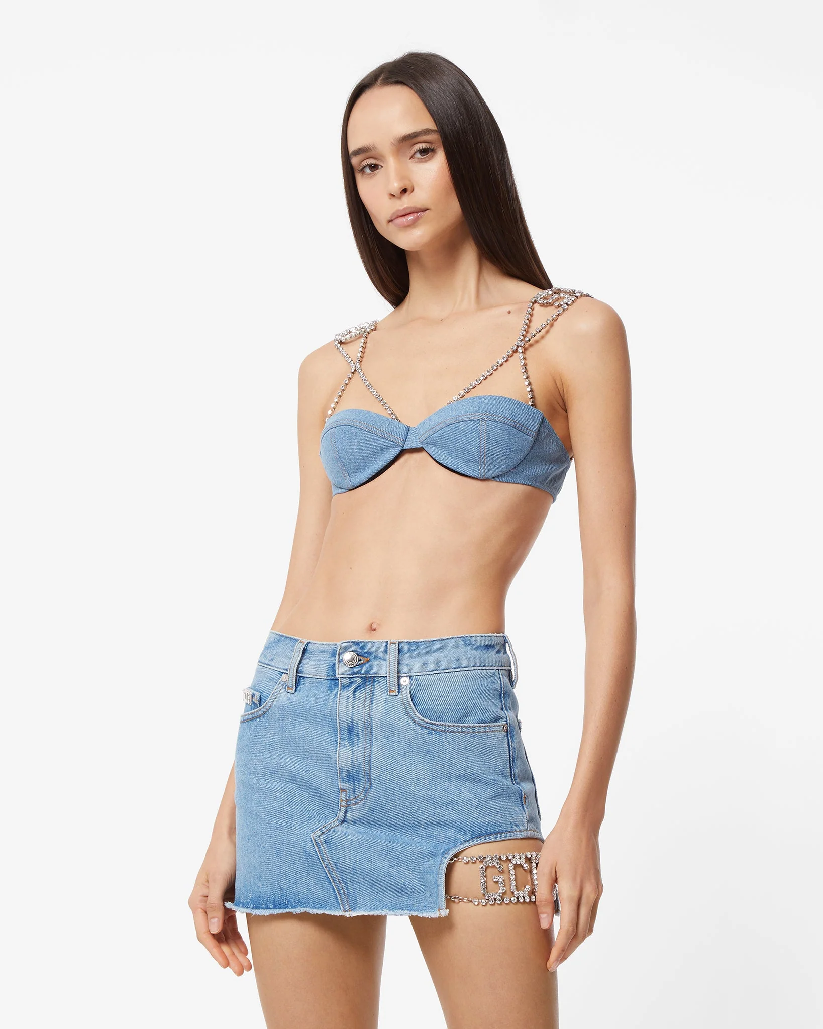 Gcds Bling Denim Bra - Image 3
