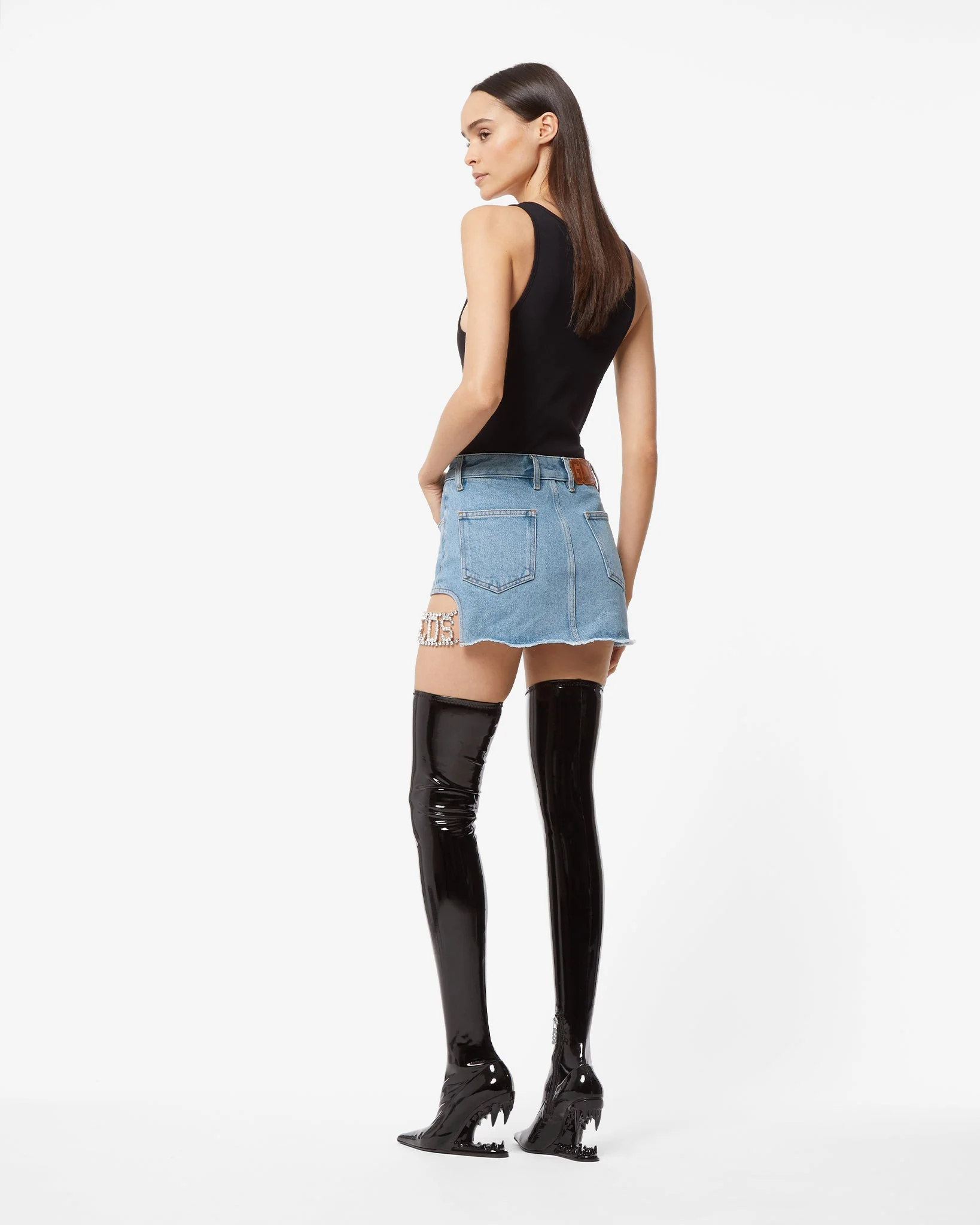 Gcds Bling Denim Skirt - Image 4