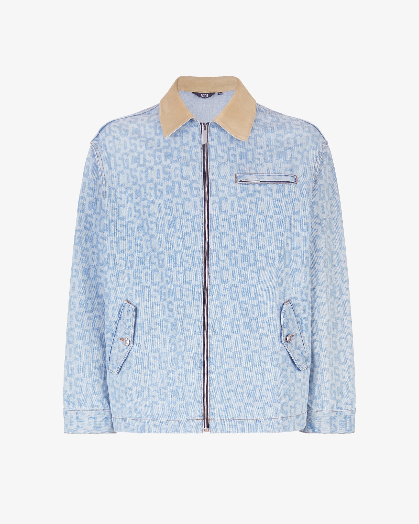Giacca Harrington In Denim GCDS Monogram