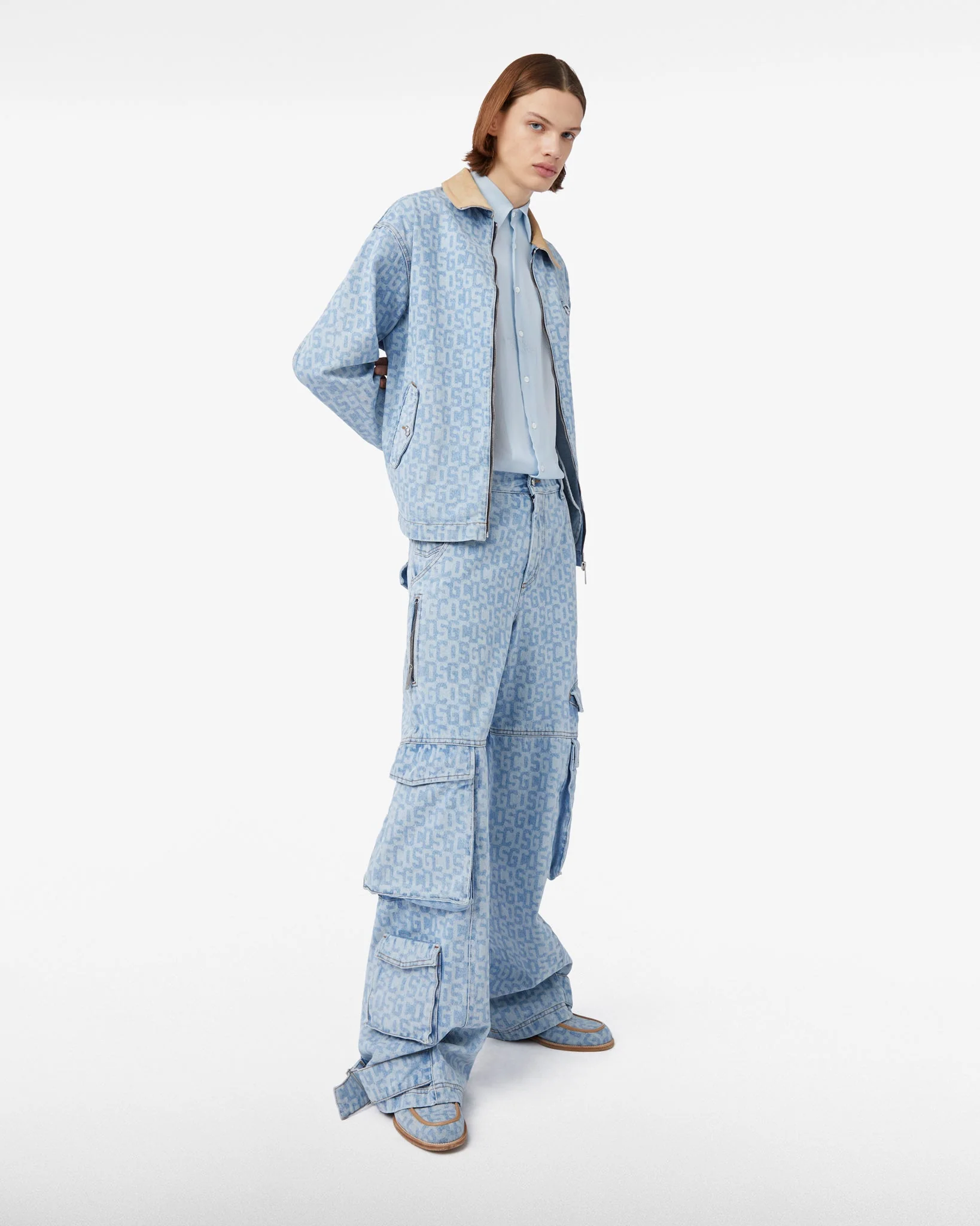 Giacca Harrington In Denim GCDS Monogram - Image 2