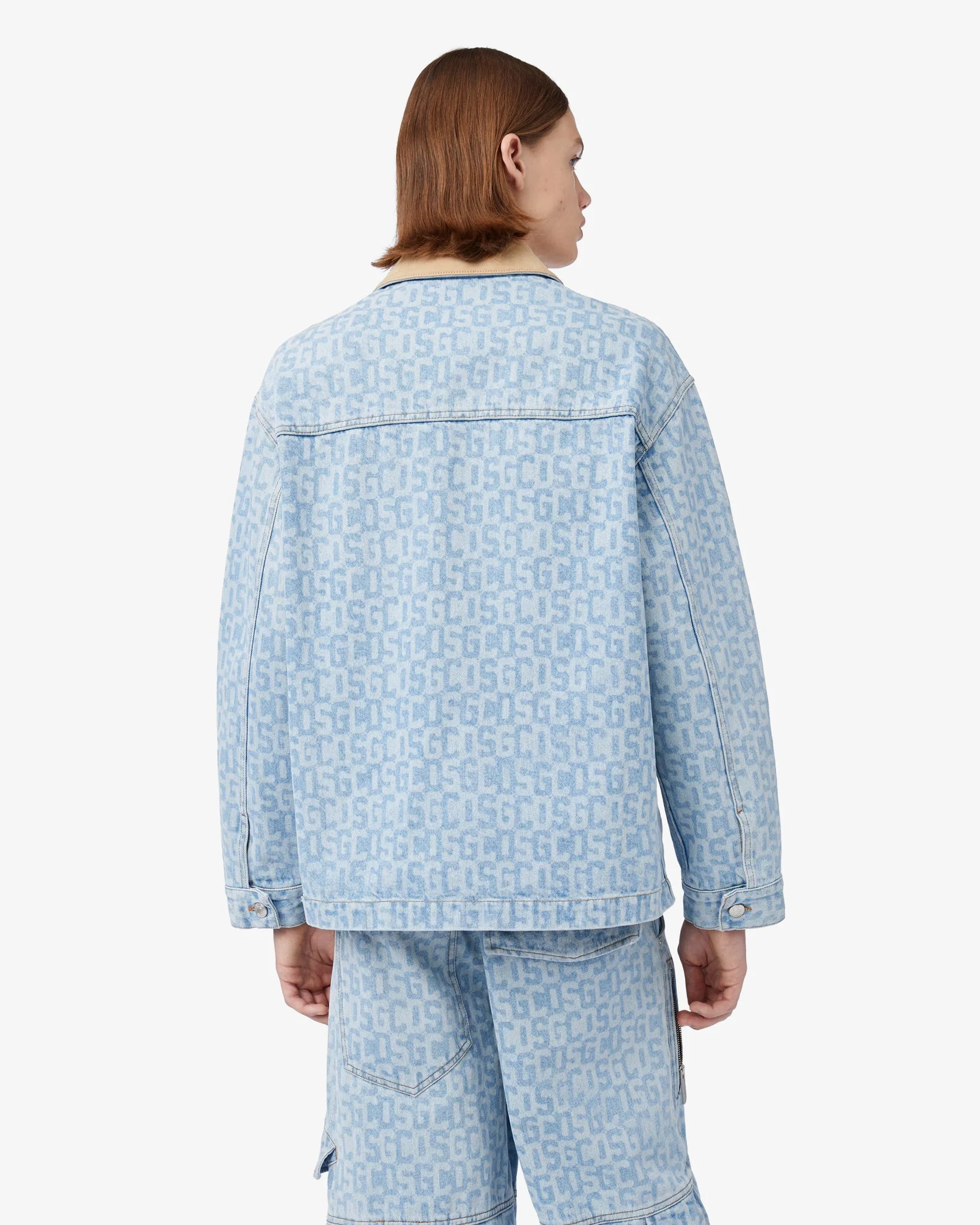 Giacca Harrington In Denim GCDS Monogram - Image 4