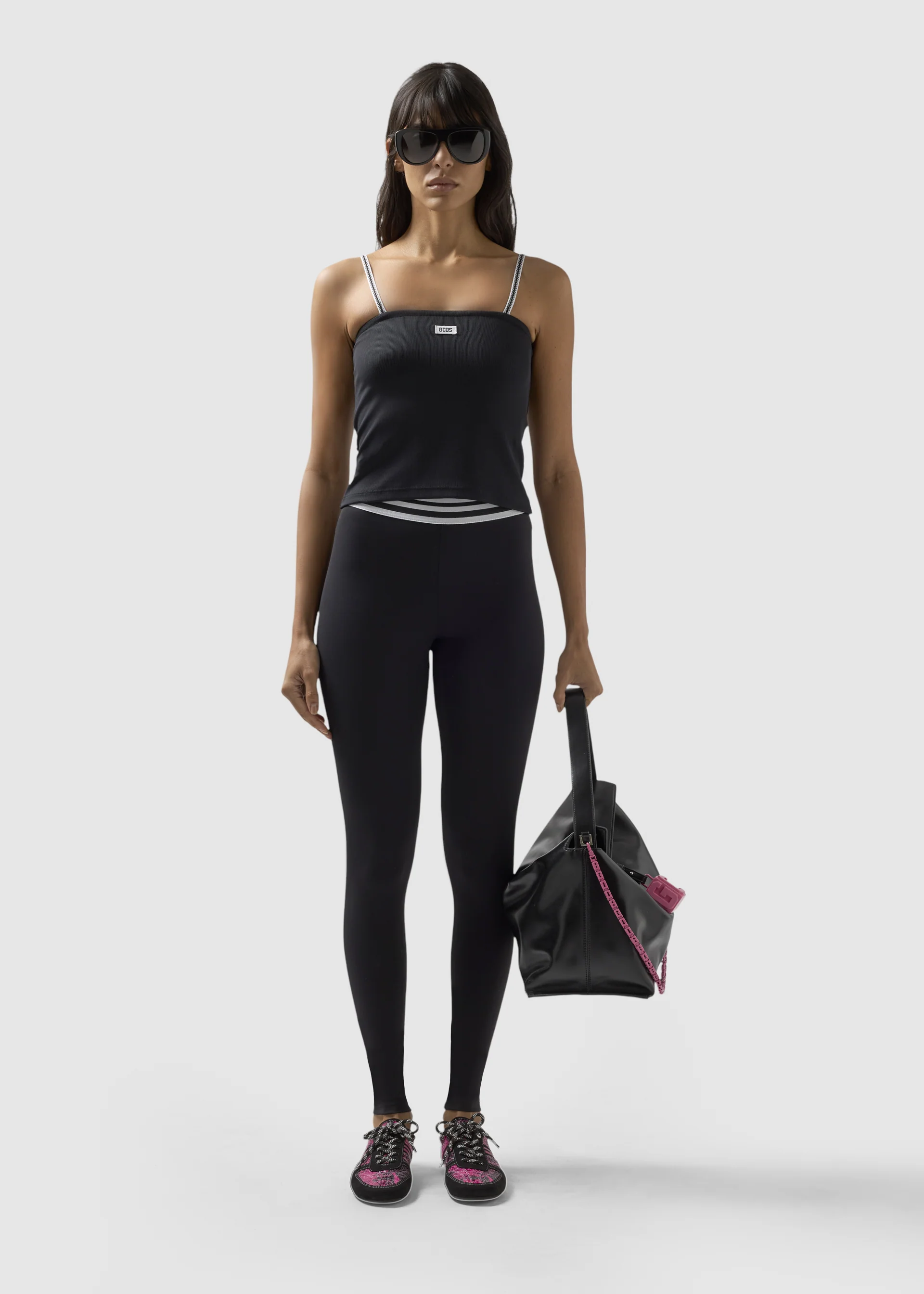 Leggings con righe e logo - Image 2