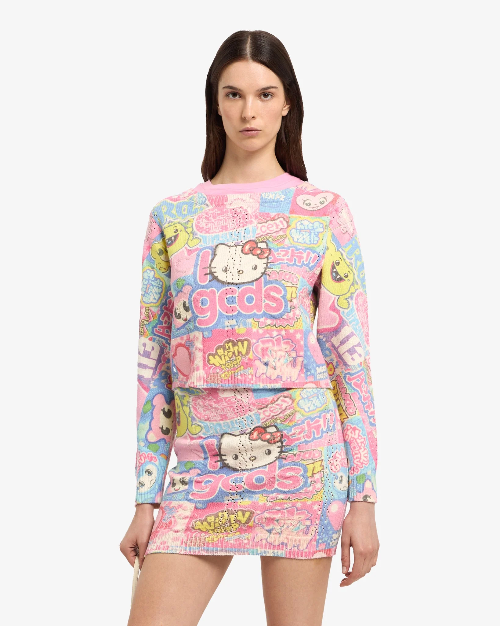 Maglione cropped con stampa Hello Kitty Kawaii - Image 3