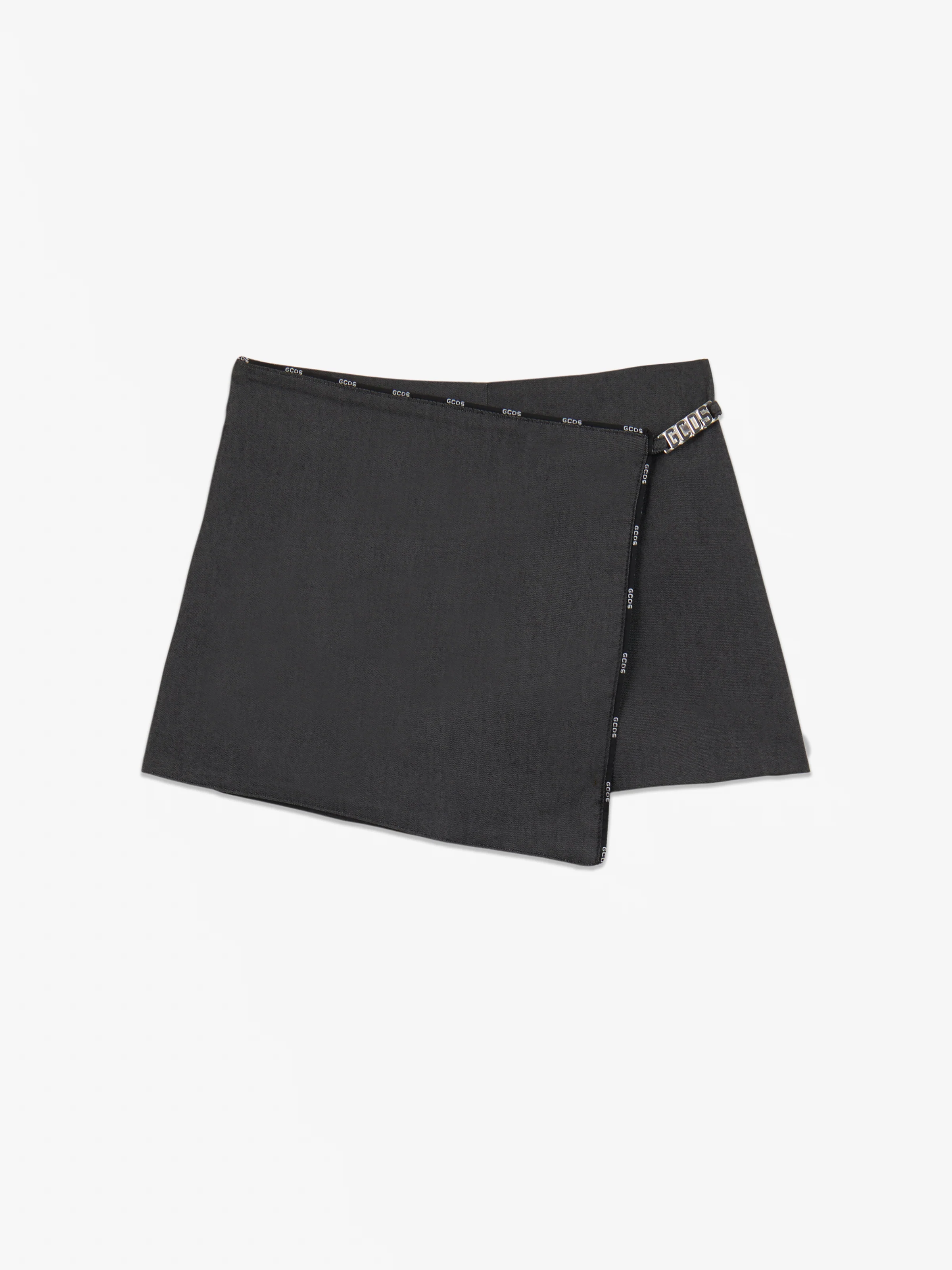 Skort asimmetrico con profilo logato