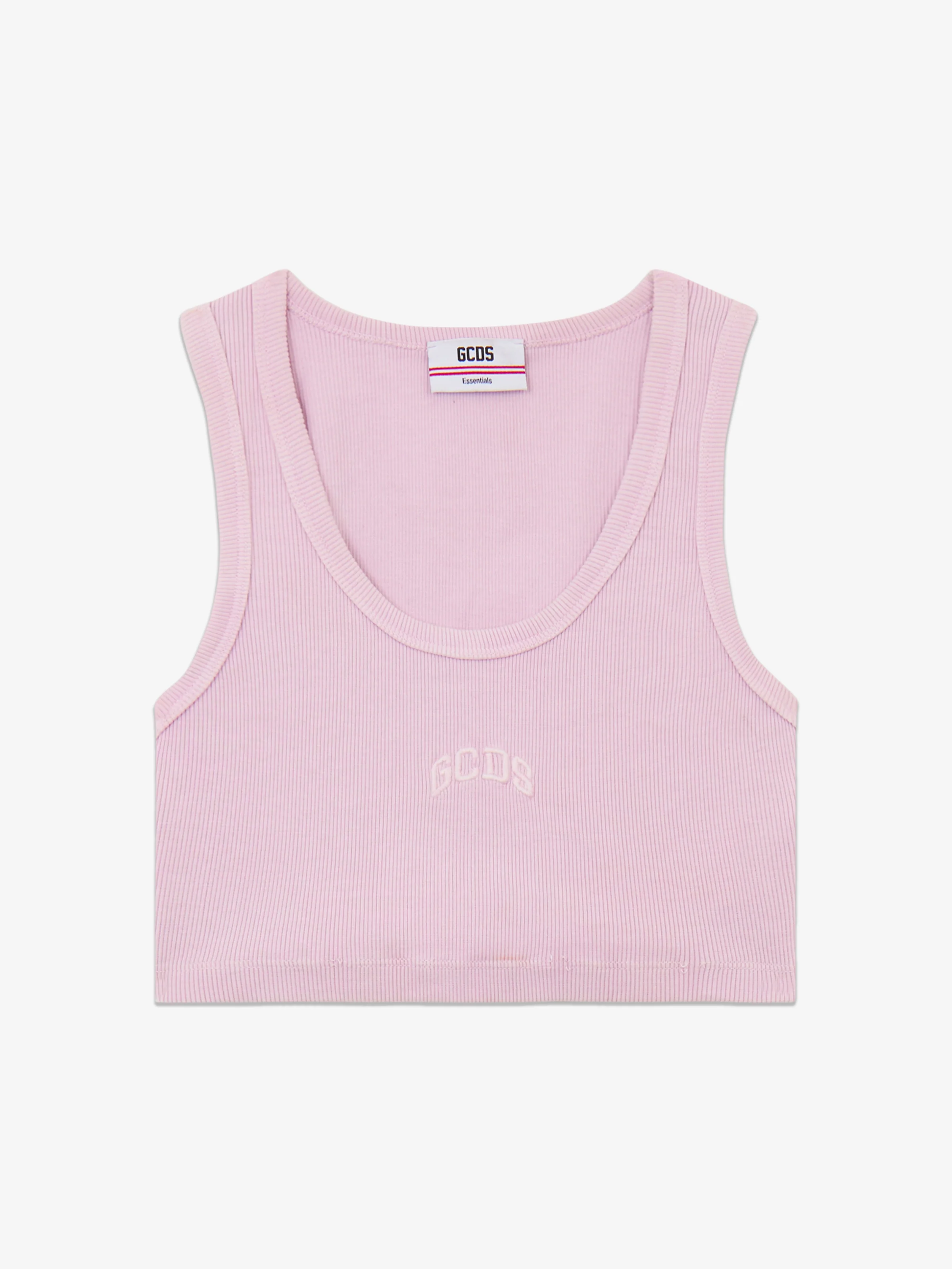 Mini Top crop a costine con Logo Lounge