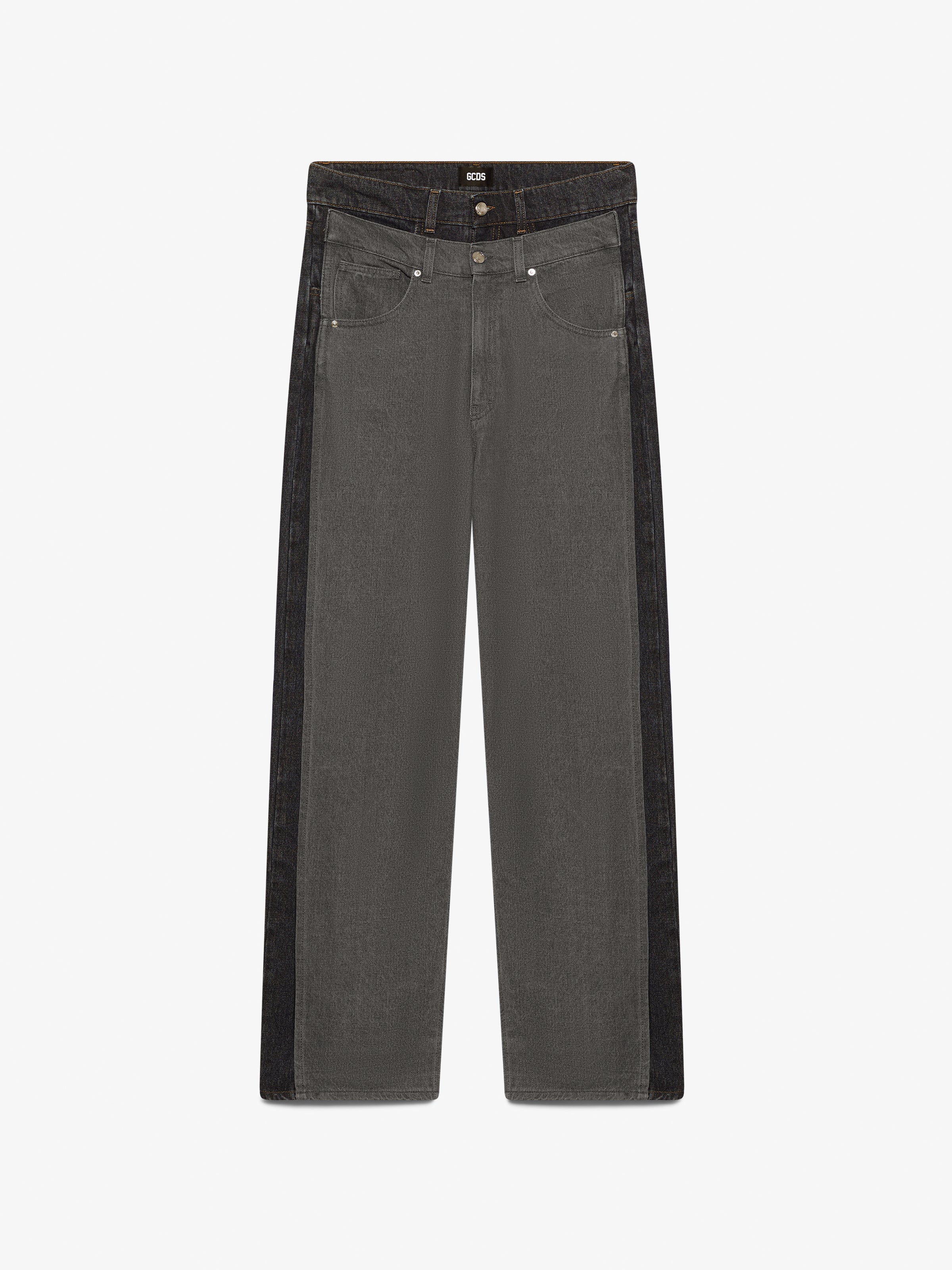 Pantaloni in denim a strati loose fit