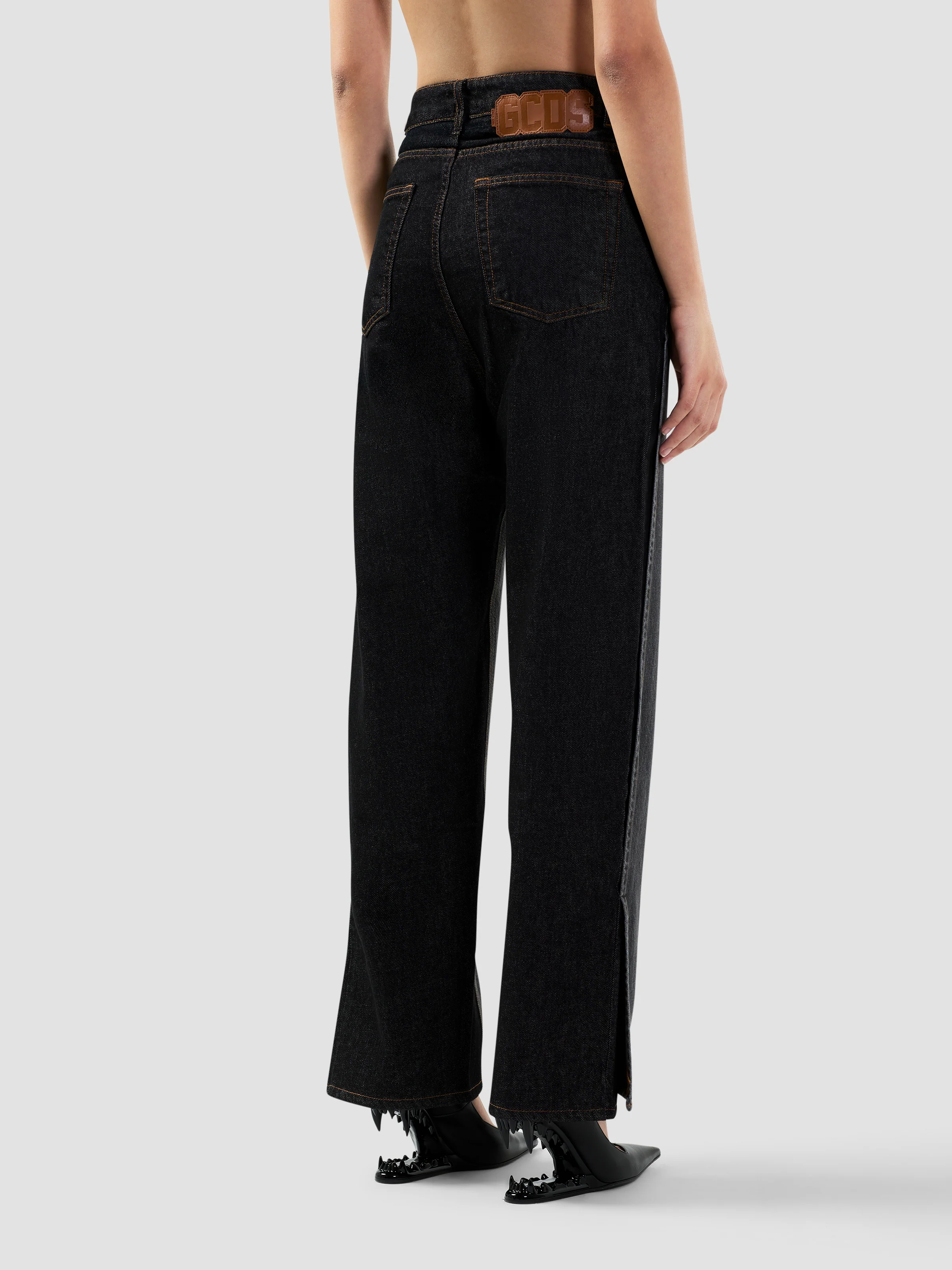 Pantaloni in denim a strati loose fit - Image 5