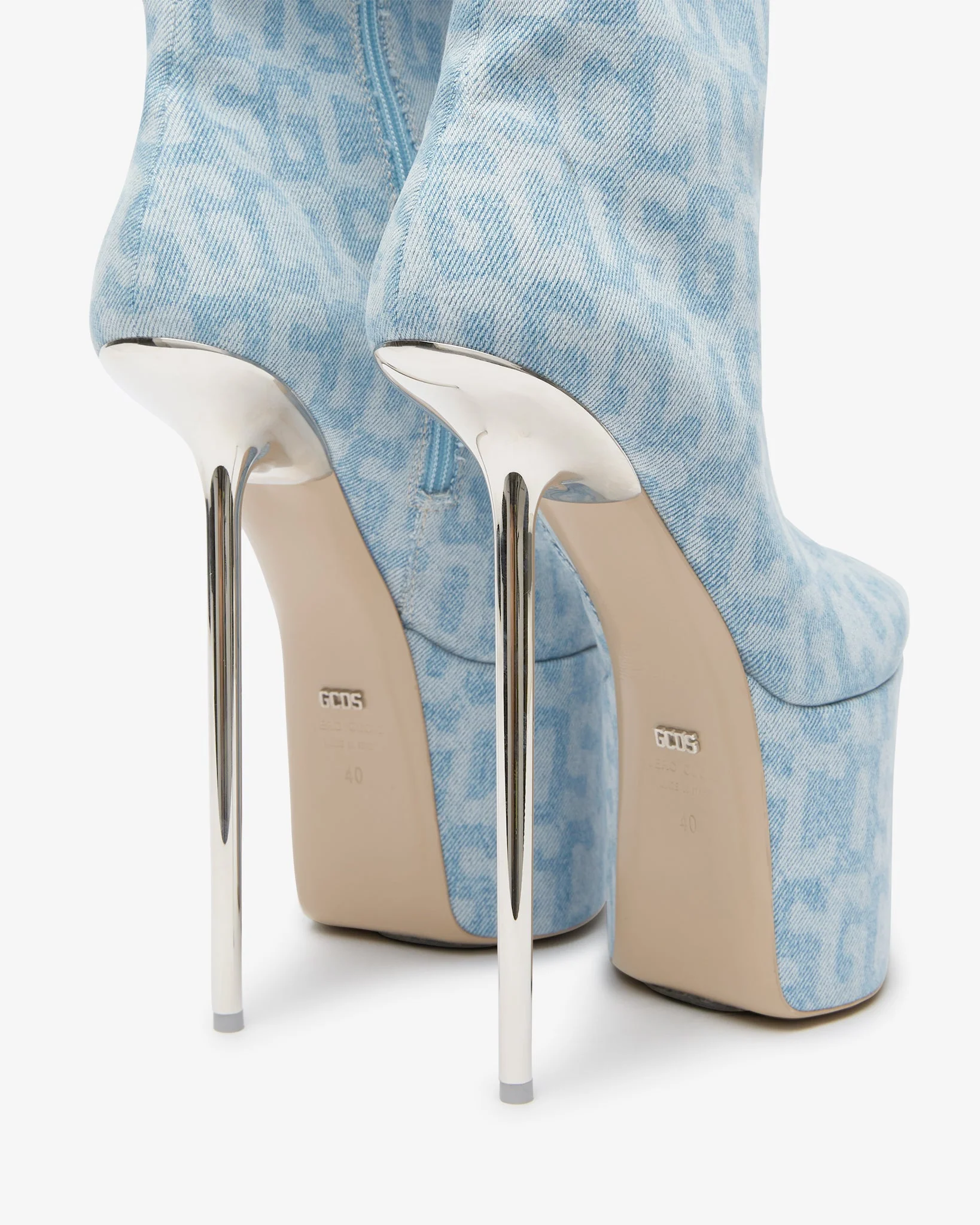 Pole Gcds Monogram Denim Boots - Image 3