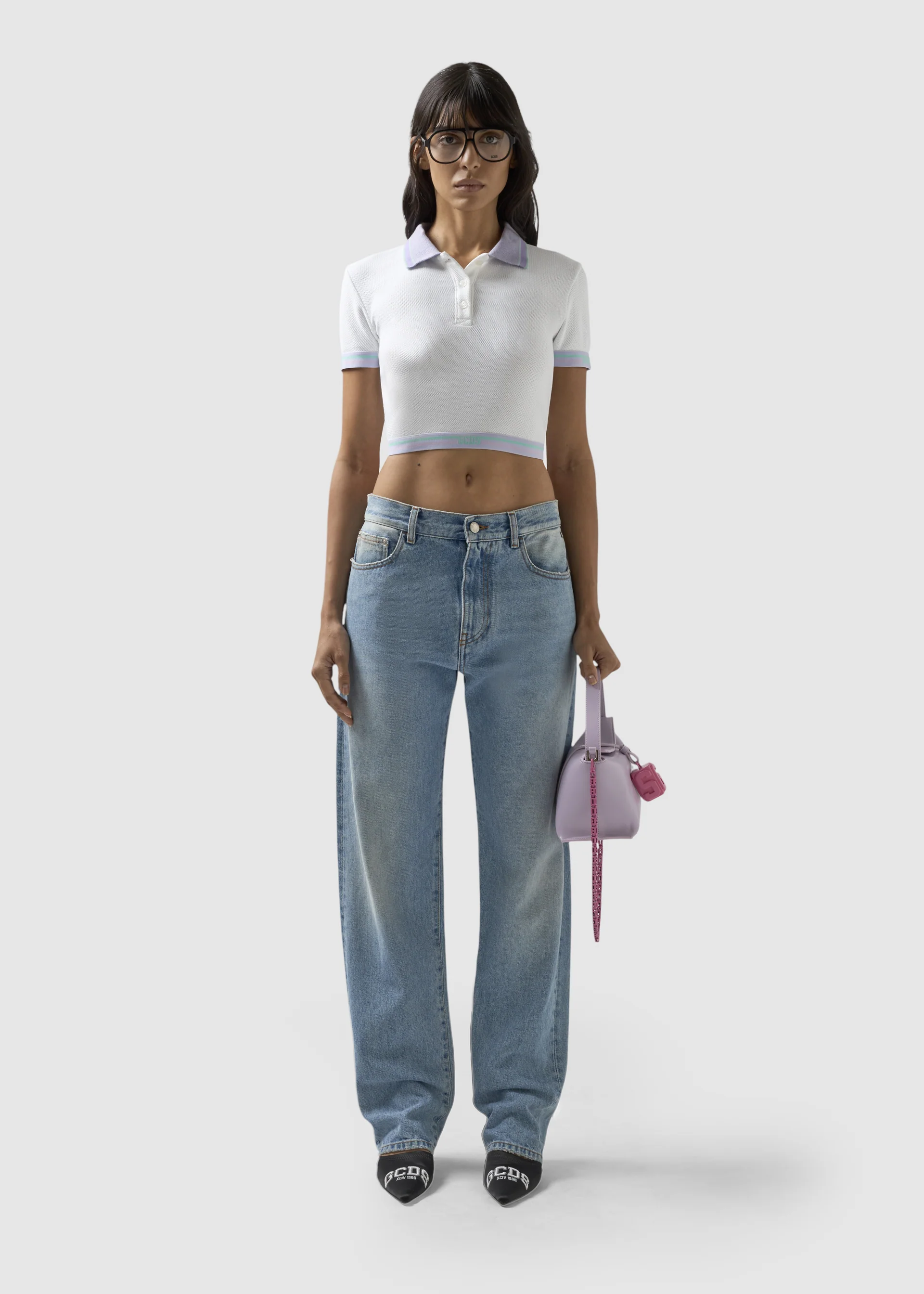 Polo cropped con profili logati - Image 2