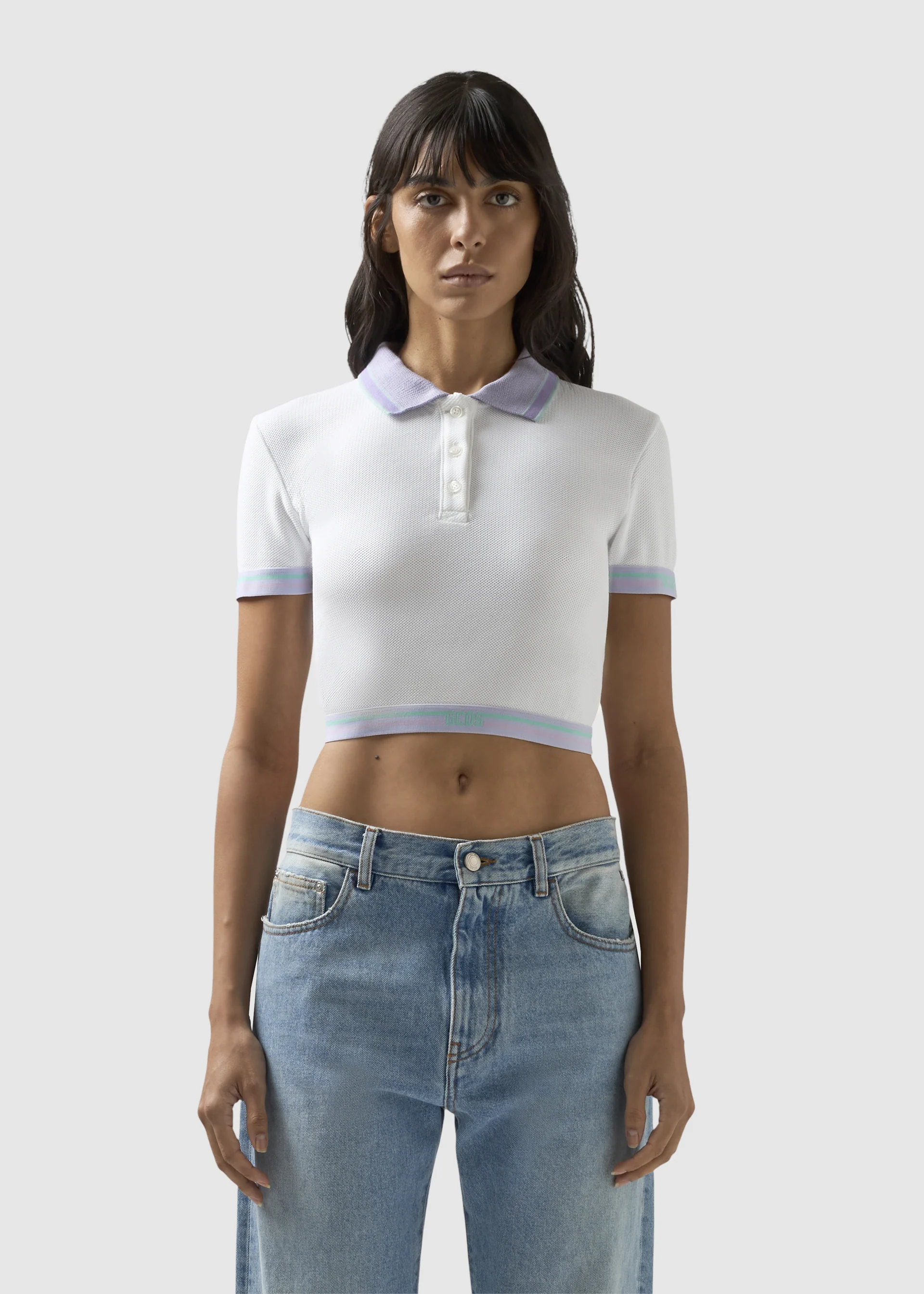 Polo cropped con profili logati - Image 3