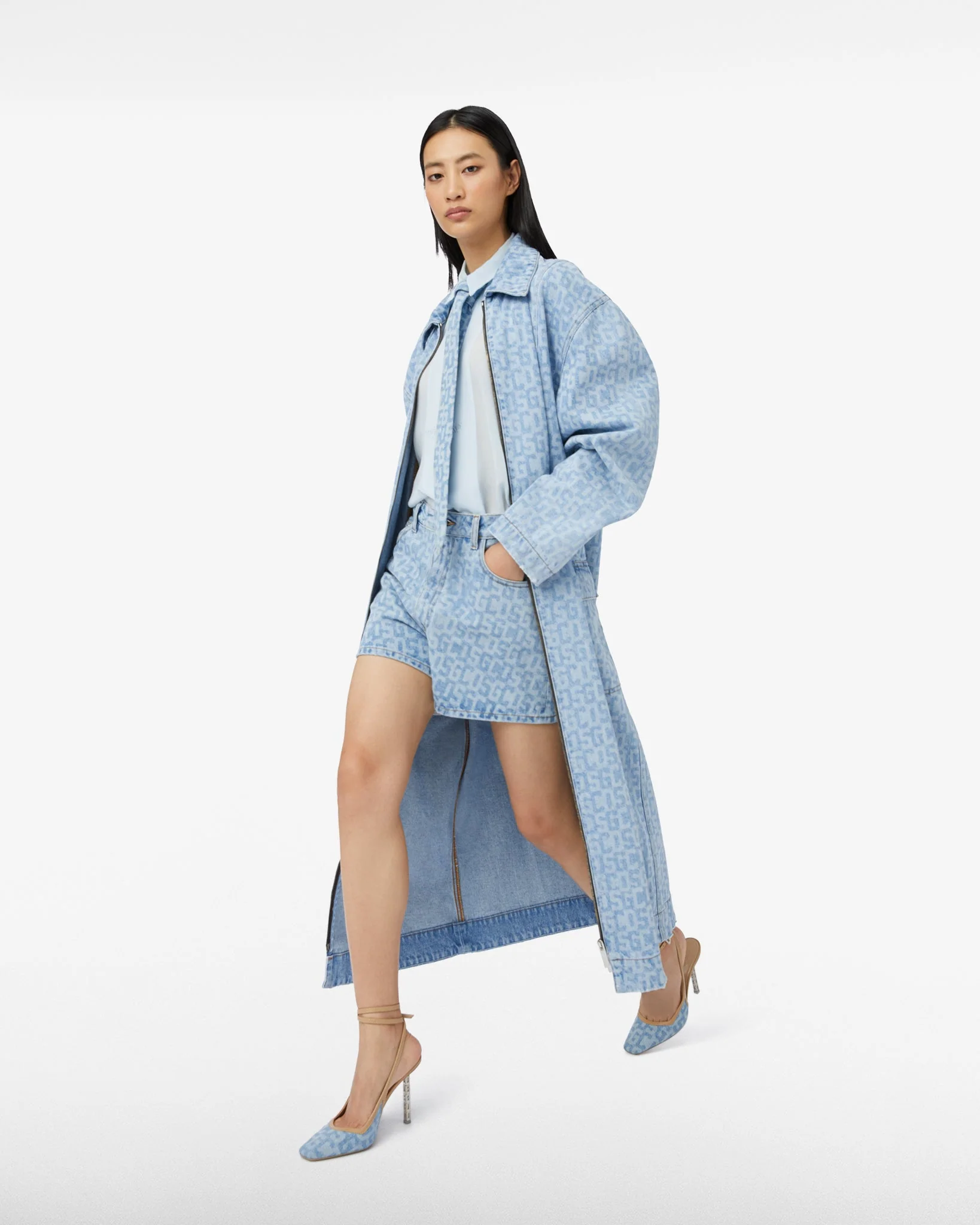 Shorts In Denim GCDS Monogram - Image 2