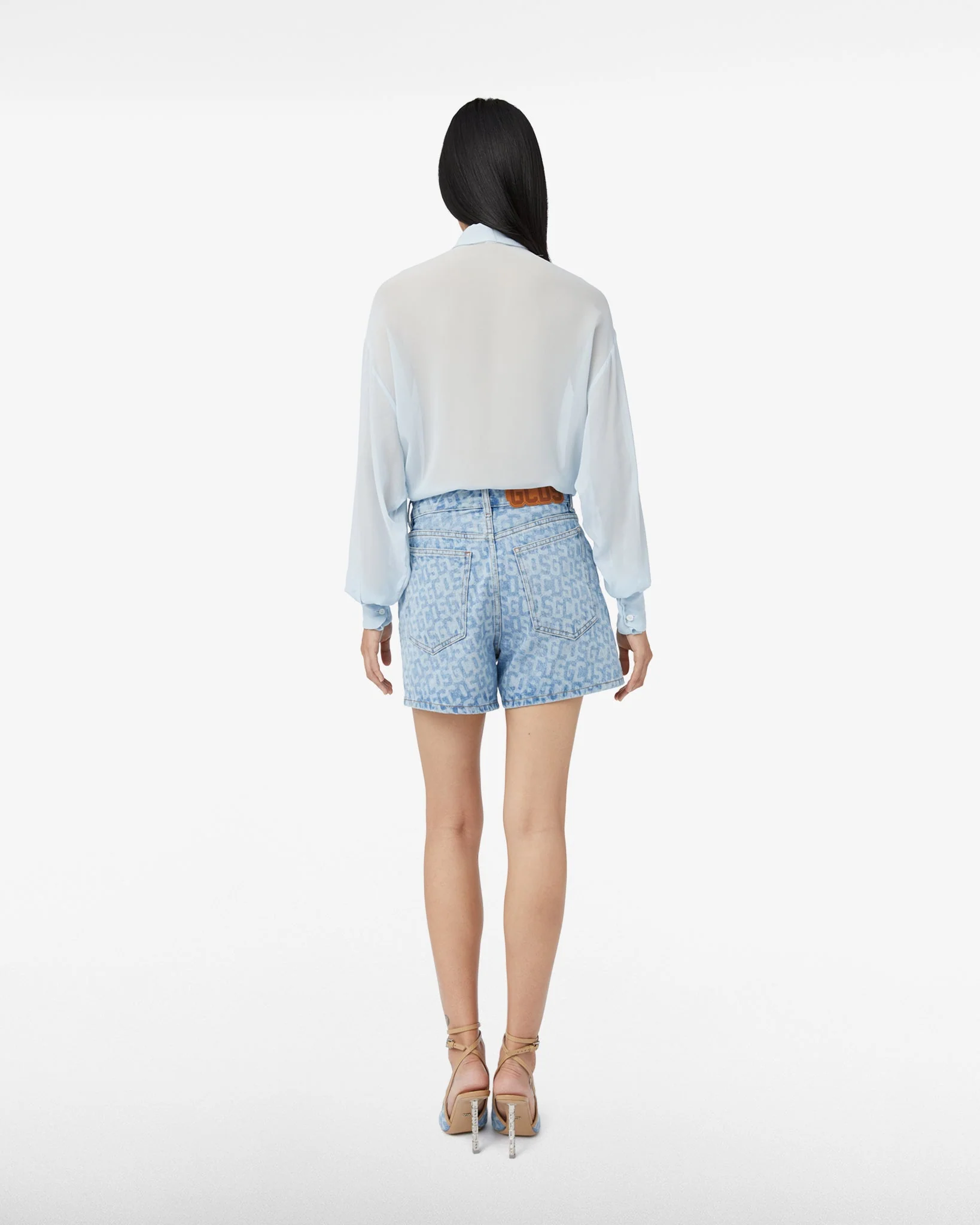 Shorts In Denim GCDS Monogram - Image 4