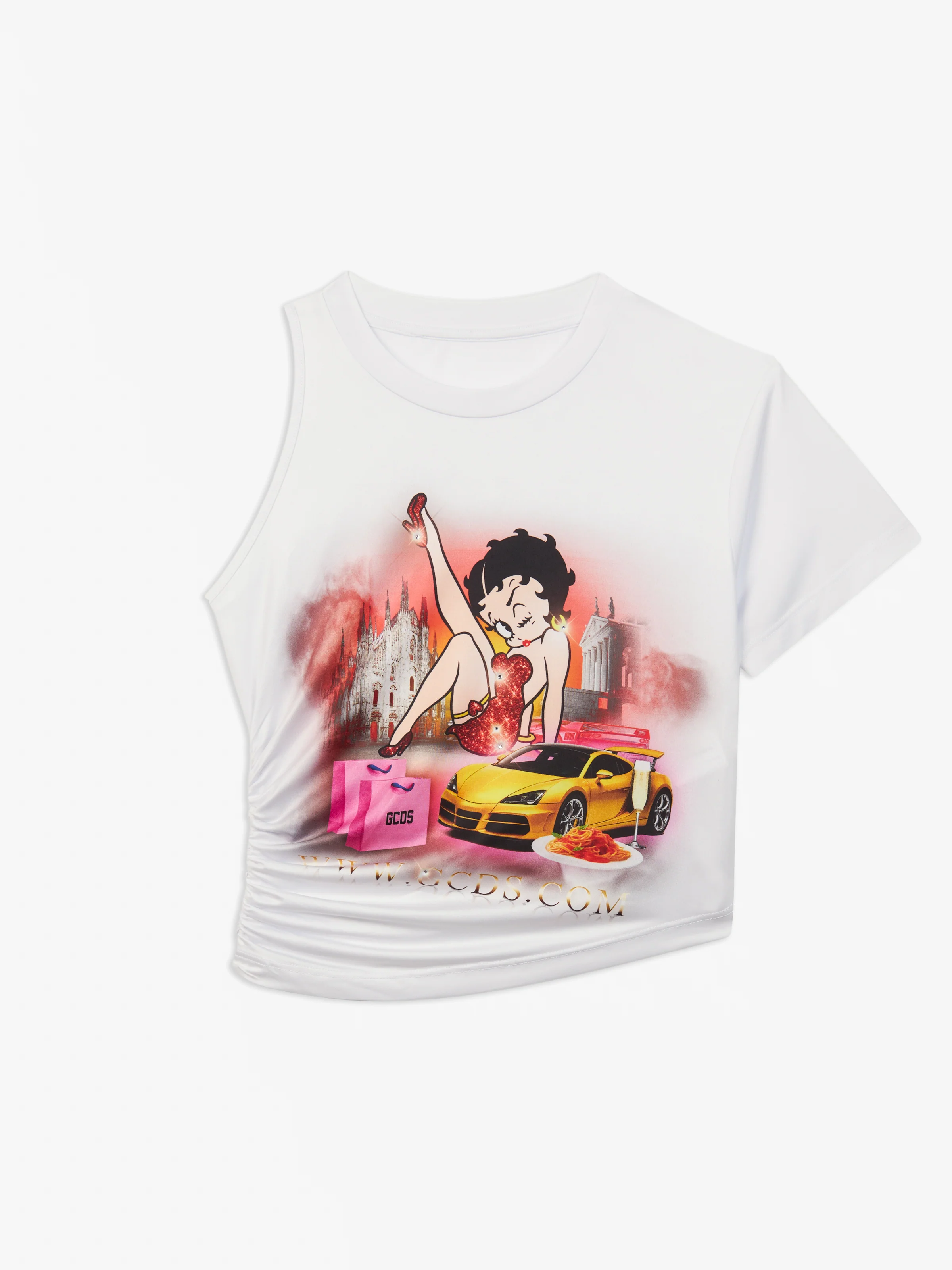 T-shirt asimmetrica Betty Boop