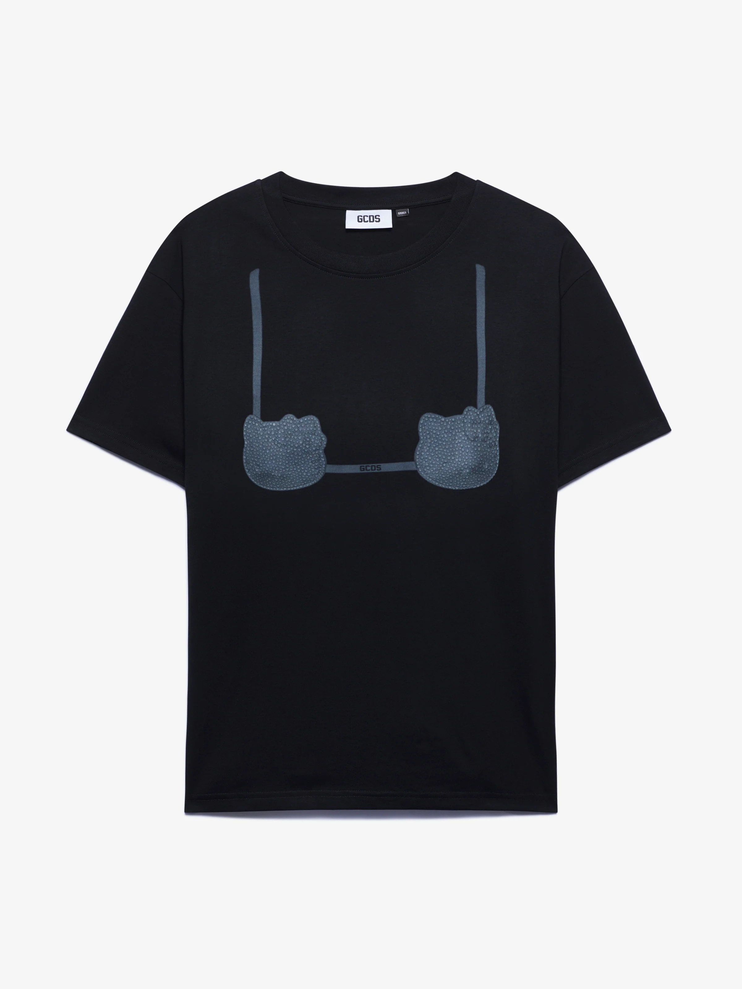 T-shirt boxy stampata con reggiseno Hello Kitty