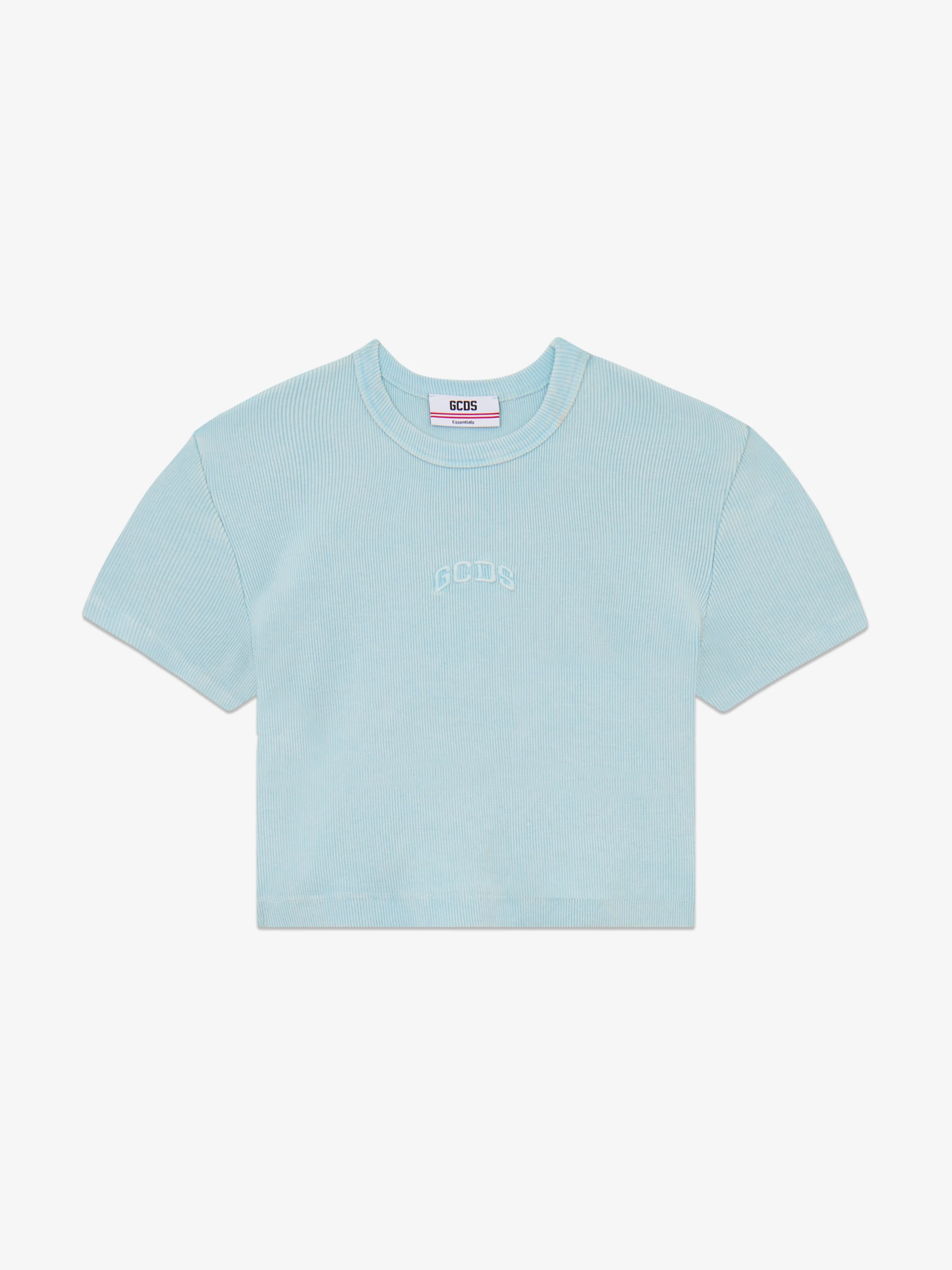 T-shirt crop a costine con Logo Lounge