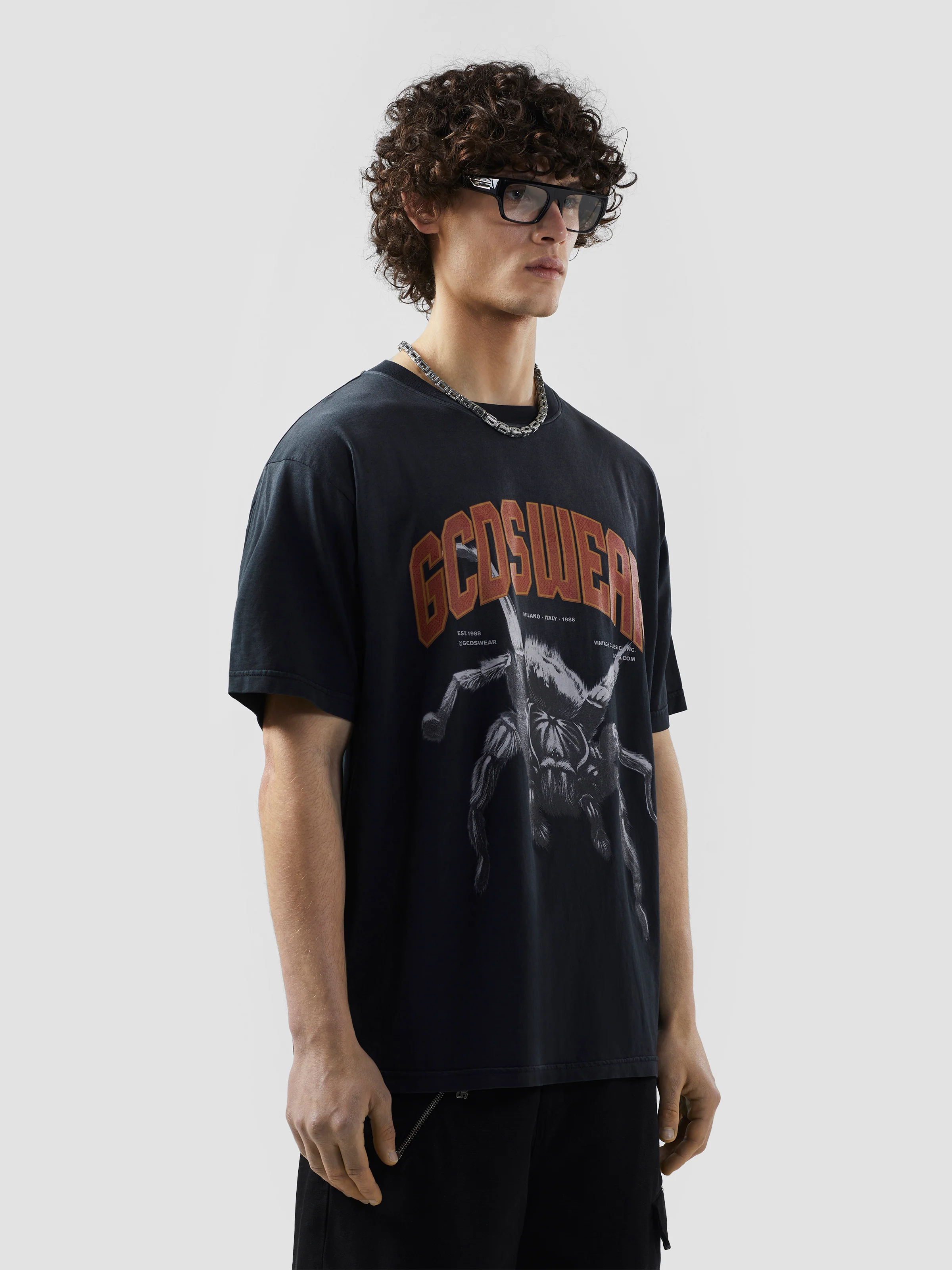 T-shirt oversize GCDSwear con ragno - Image 4