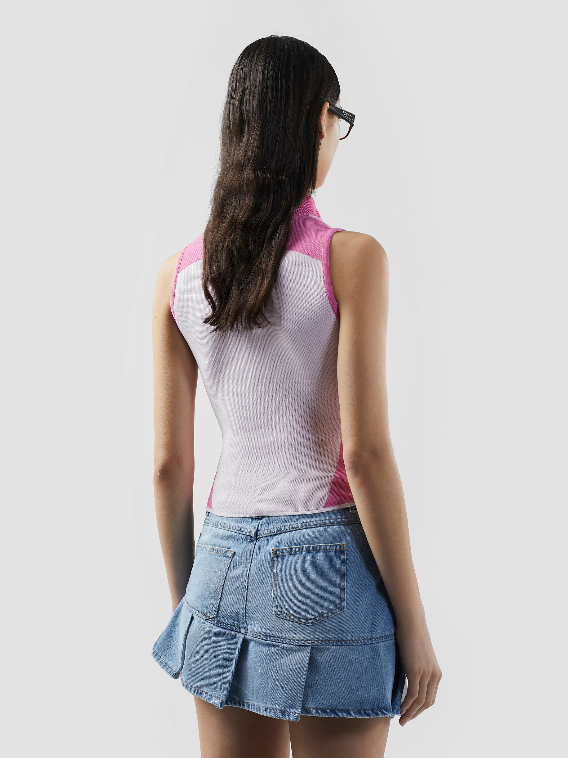 Top con mezza zip a quadri e logo Band - Image 5