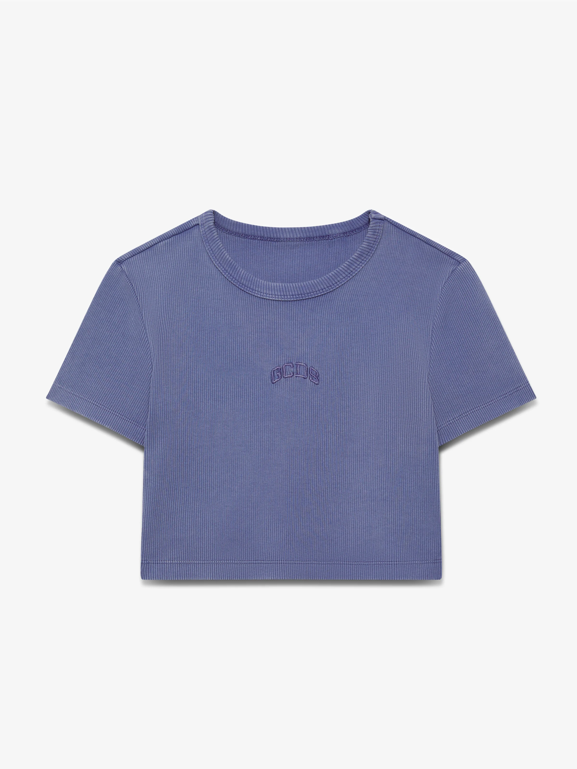 T-Shirt Crop stonewashed GCDS Logo Lounge